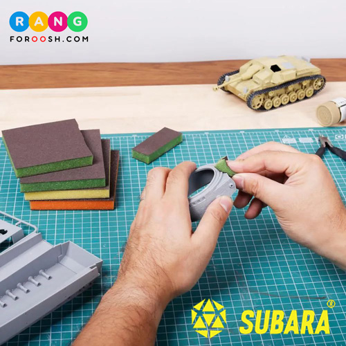 سنباده ابری اسفنجی دو طرفه زبر SUBARA مناسب آب و خشک 9 سنباده اسفنجی SUBARA